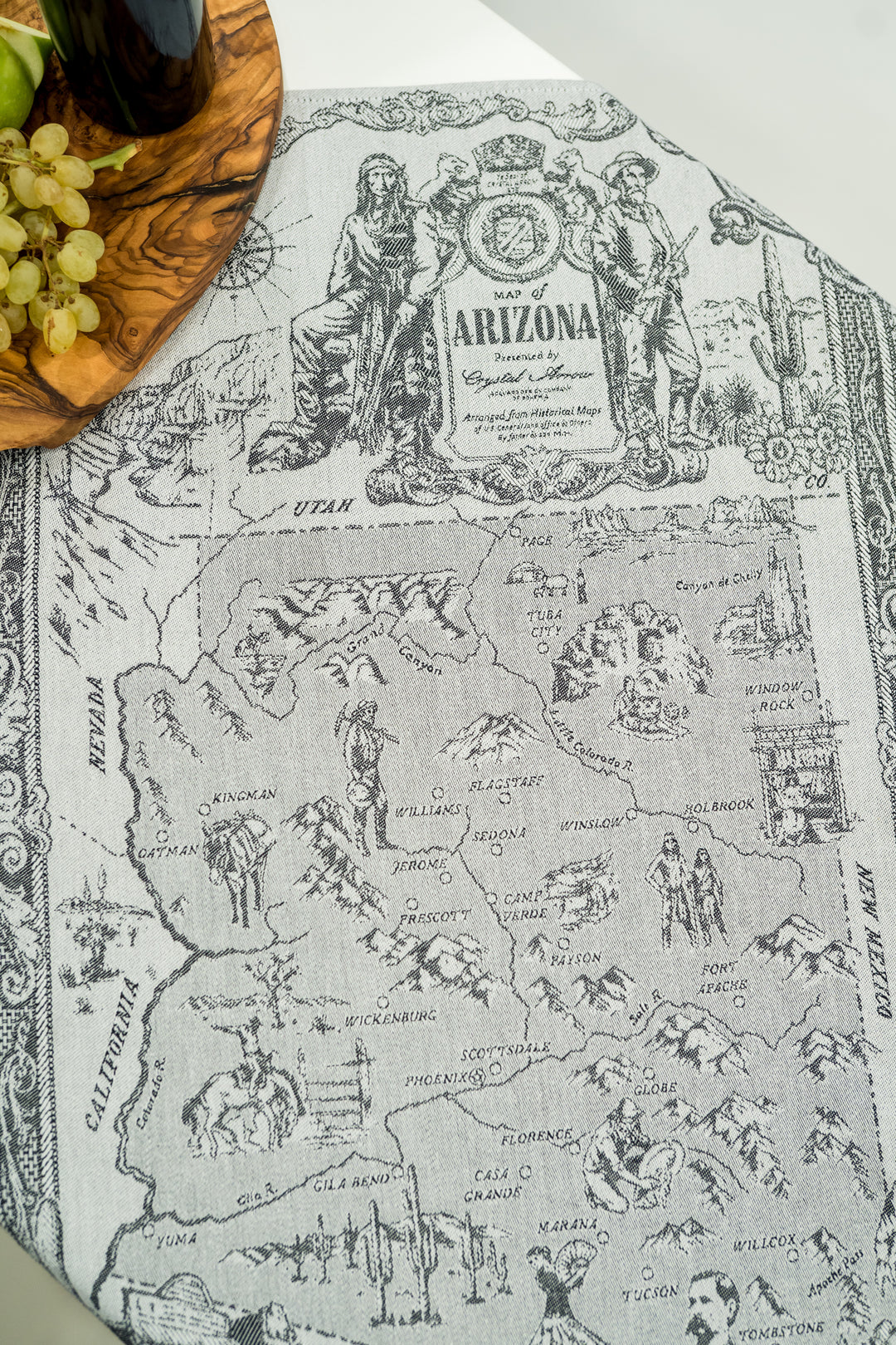 Arizona Jacquard Woven Kitchen Tea Towel - Missouri State Map - Black - Crystal Arrow