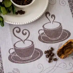 Crystal Arrow Love Coffee Jacquard Cotton Tea Towel