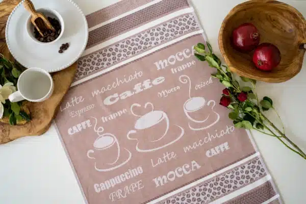 Crystal Arrow Coffee Jacquard Cotton Tea Towel