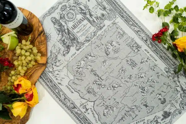 Crystal Arrow Arizona Map Jacquard Cotton Tea Towel