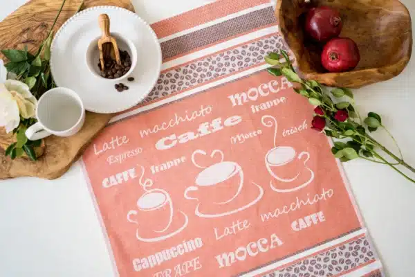 Crystal Arrow Coffee Jacquard Cotton Tea Towel