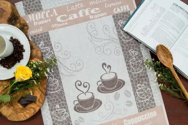 Crystal Arrow Love Coffee Jacquard Cotton Tea Towel