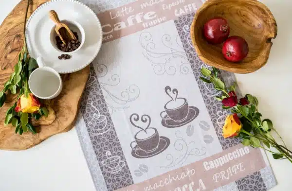 Crystal Arrow Love Coffee Jacquard Cotton Tea Towel