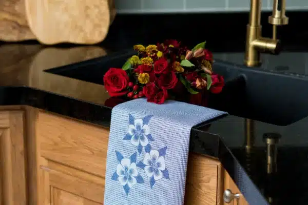 Crystal Arrow Colorado Columbine Jacquard Cotton Tea Towel