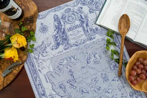 Crystal Arrow Arizona Map Jacquard Cotton Tea Towel