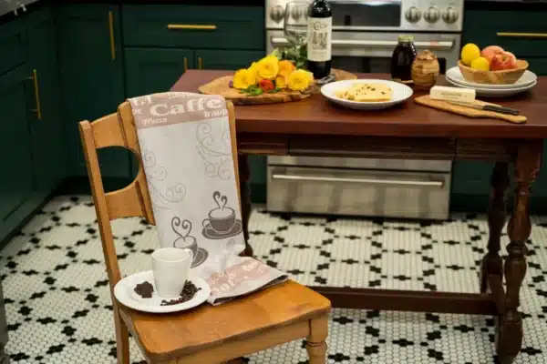 Crystal Arrow Love Coffee Jacquard Cotton Tea Towel