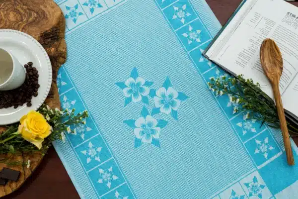 Crystal Arrow Colorado Columbine Jacquard Cotton Tea Towel