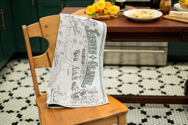 Crystal Arrow Lewis & Clark Expedition Map Jacquard Cotton Tea Towel