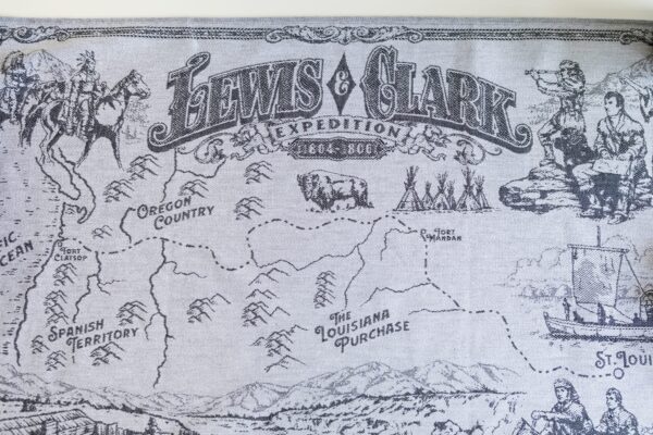 Crystal Arrow Lewis & Clark Expedition Map Jacquard Cotton Tea Towel