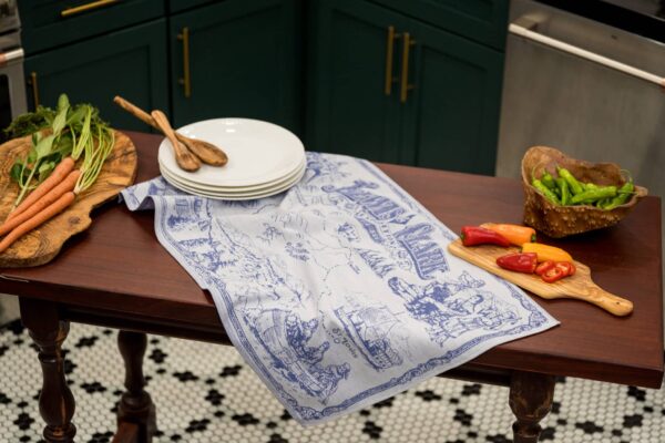 Crystal Arrow Lewis & Clark Expedition Map Jacquard Cotton Tea Towel