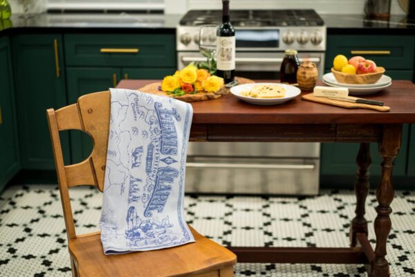 Crystal Arrow Lewis & Clark Expedition Map Jacquard Cotton Tea Towel