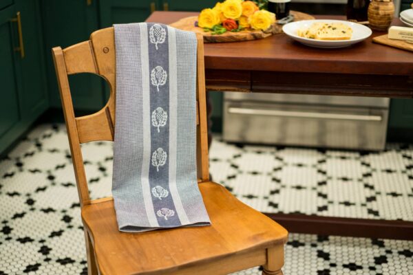 Thistle Crystal Arrow Jacquard Tea Towel Navy Blue