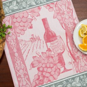 Wine Crystal Arrow Jacquard Tea Towel Red
