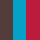 Brown / Turquoise / Red
