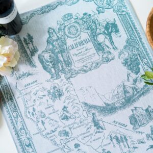California jacquard woven tea towel Green