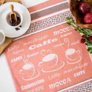 Coffee jacquard woven tea towel Red