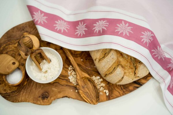 Edelweiss Side jacquard woven tea towel Red