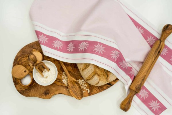 Edelweiss Side jacquard woven tea towel Red