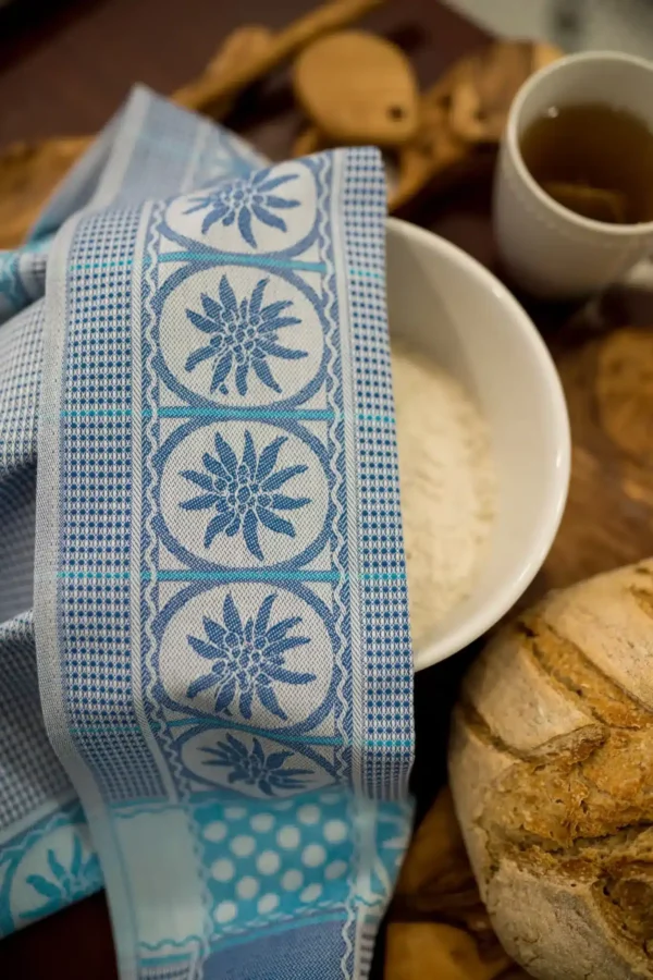 Woven Cotton Tea Towel Blue