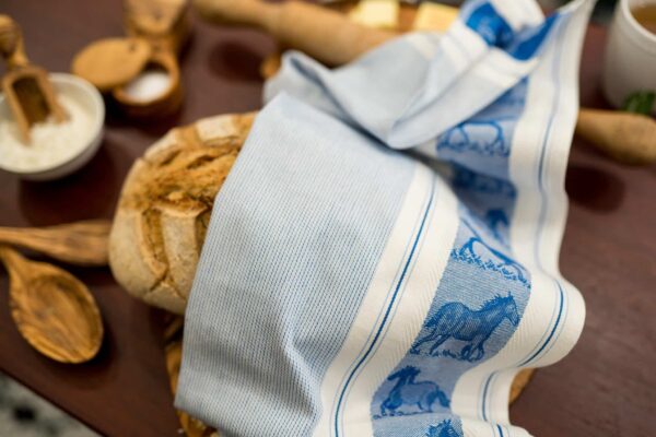 Horses Jacquard woven tea towel