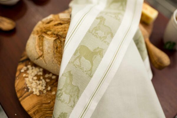 Horses Jacquard woven tea towel