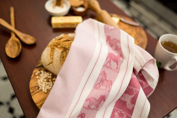 Horses Jacquard woven tea towel