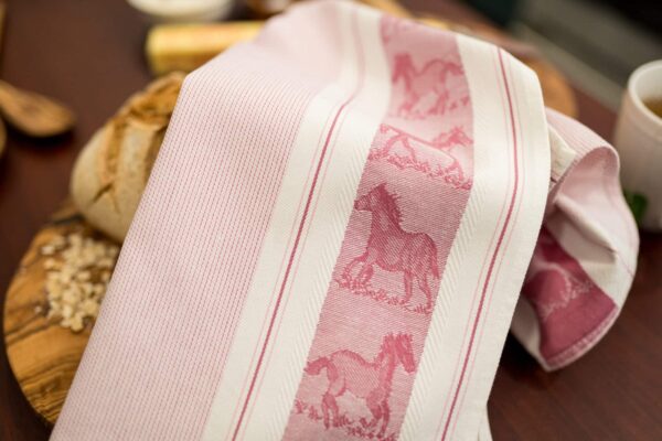Horses Jacquard woven tea towel