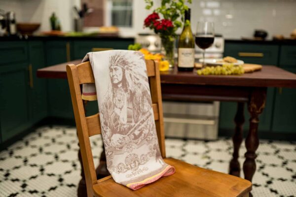 Indian Jacquard woven tea towel Brown