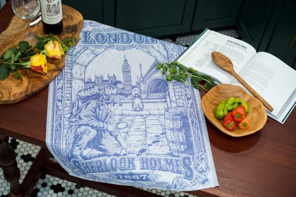 London Jacquard woven cotton tea towel