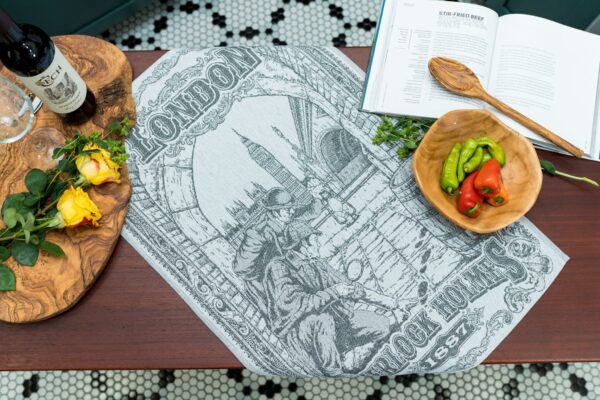 London Jacquard woven cotton tea towel