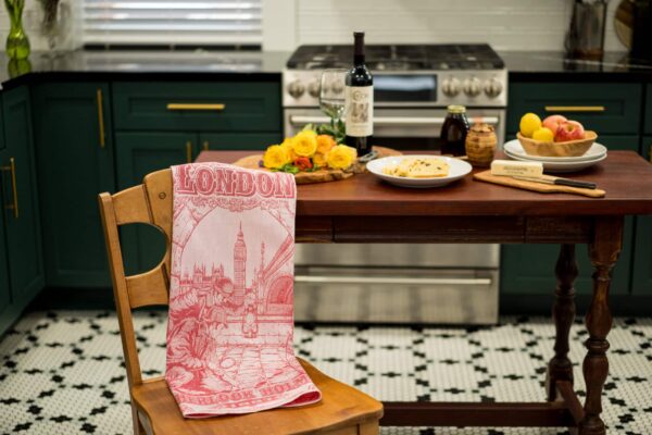 London Jacquard woven cotton tea towel