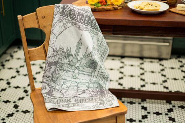 London Jacquard woven cotton tea towel