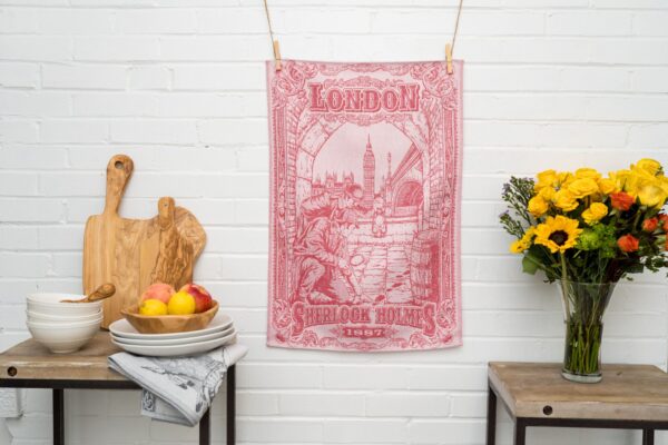 London Jacquard woven cotton tea towel