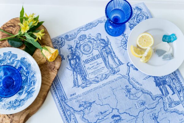 Missouri Jacquard woven tea towel Blue