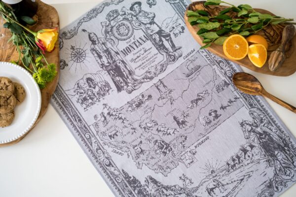 Montana Jacquard woven tea towel Black