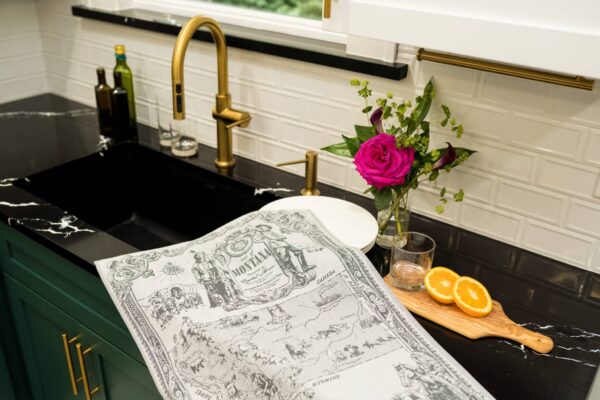 Montana Jacquard woven tea towel Black