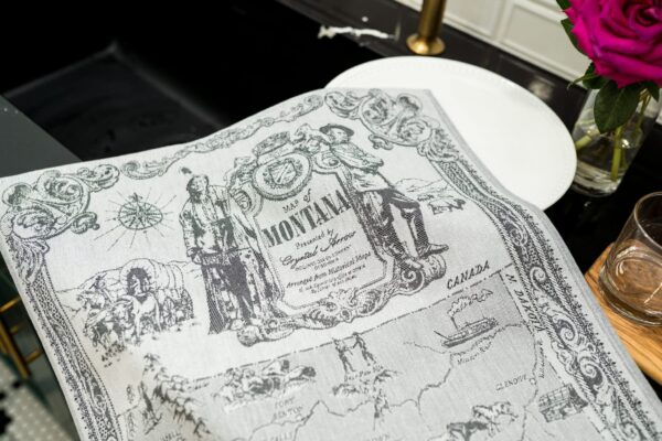 Montana Jacquard woven tea towel Black