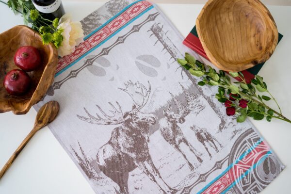 Moose Jacquard Woven Cotton Tea Towel