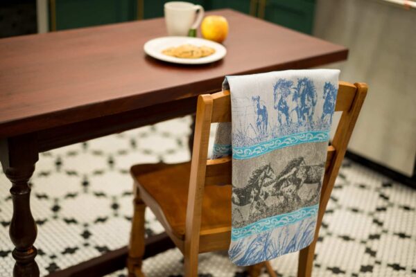 Mustang Stampede Jacquard woven tea towel