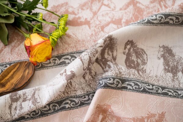 Mustang Stampede Jacquard woven tea towel