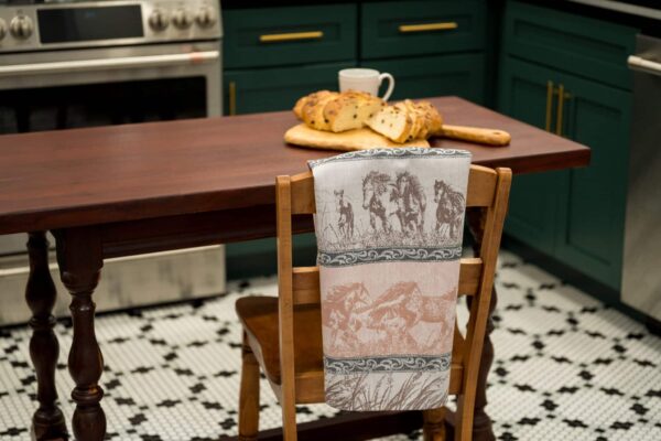 Mustang Stampede Jacquard woven tea towel