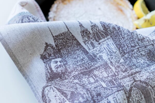 Prague Castle Jacquard woven tea towel - Brown