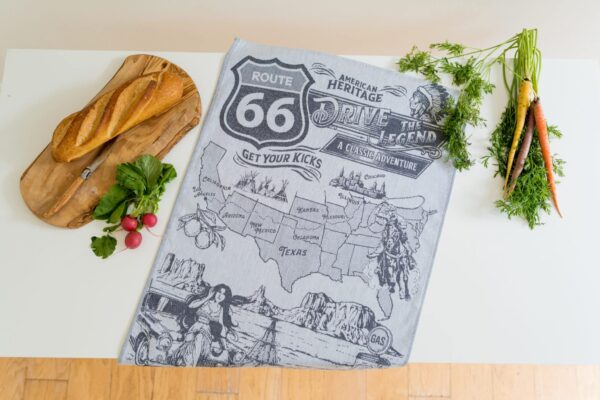 Route 66 Jacquard woven tea towel