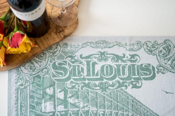 St Louis Jacquard woven tea towel - Green