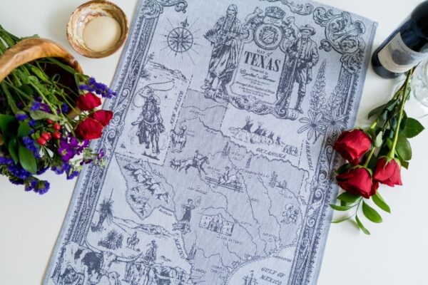 Texas Jacquard woven tea towel - Black