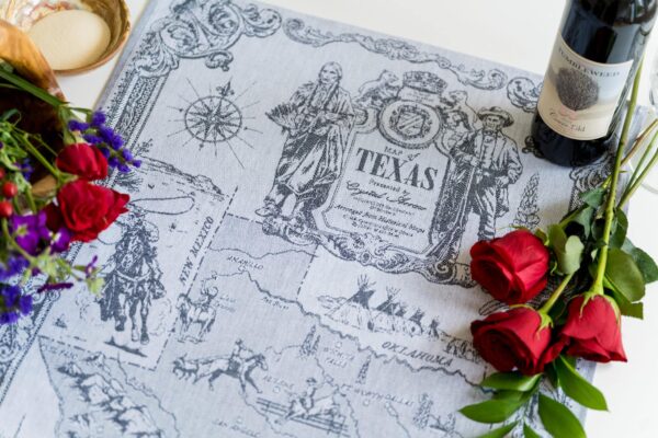 Texas Jacquard woven tea towel - Black