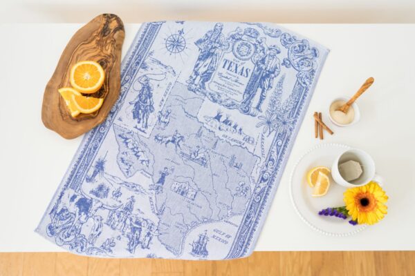 Texas Jacquard woven tea towel - Blue