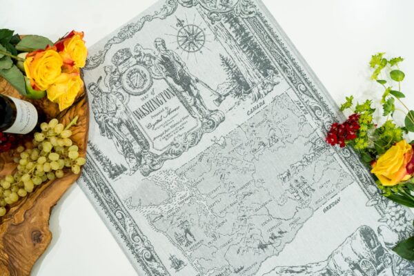 Washington Jacquard woven tea towel - Black