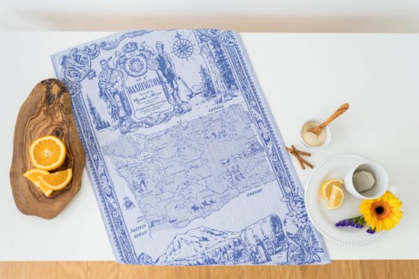Washington Jacquard woven tea towel - Blue