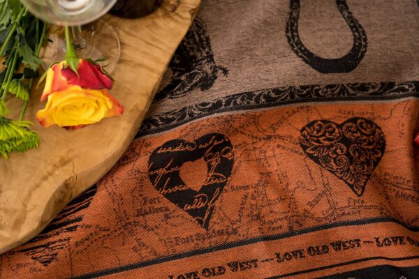 West Jacquard woven tea towel Brick Brown